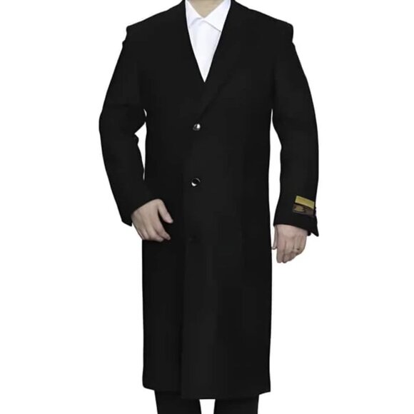 3 Button Black Ankle length Wool Dress Top...